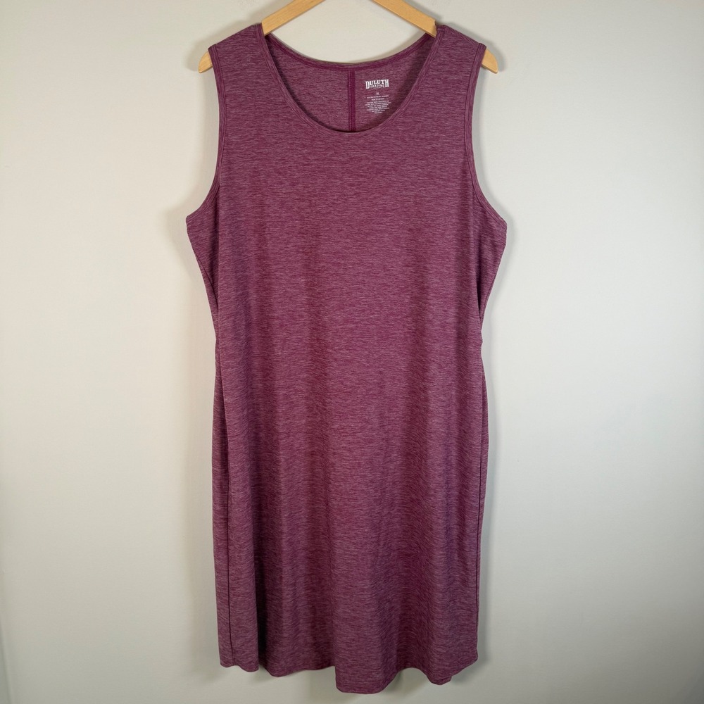 Duluth Trading Co Tank Athletic Dress XL Purple Heathered Sleeveless Stretchy XL